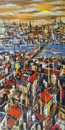 AYHAN ÇETİN tarafından 2025 yılında 130x65 cm ölçülerinde Tuval üzeri akrilik boya tekniği ile yapılmıştır.