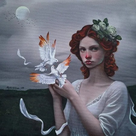 ZEKİYE AKALIN tarafından 2025 yılında 40x40 cm ölçülerinde Tuval üzeri karışık teknik tekniği ile yapılmıştır.