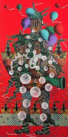 TAMER DERİCAN tarafından 2025 yılında 130x65 cm ölçülerinde Tuval üzeri akrilik boya tekniği ile yapılmıştır.