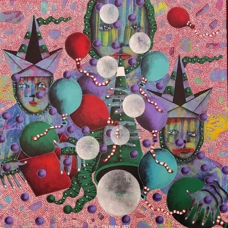 TAMER DERİCAN tarafından 2025 yılında 40x40 cm ölçülerinde Tuval üzeri akrilik boya tekniği ile yapılmıştır.