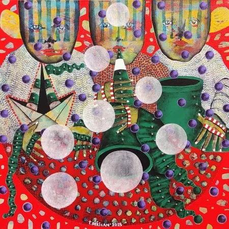 TAMER DERİCAN tarafından 2025 yılında 40x40 cm ölçülerinde Tuval üzeri akrilik boya tekniği ile yapılmıştır.