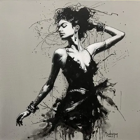 MEHMET SAKIZCI tarafından 2025 yılında 40x40 cm ölçülerinde Tuval üzeri akrilik boya tekniği ile yapılmıştır.