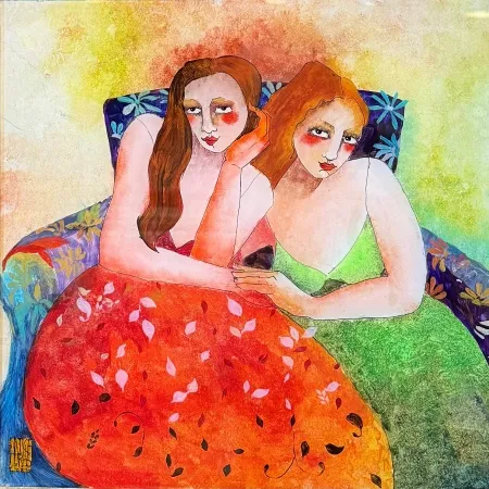 HATİCE ARAS tarafından 2025 yılında 40x40 cm ölçülerinde Saydam yüzey altı boyama tekniği ile yapılmıştır.