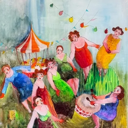 HATİCE ARAS tarafından 2025 yılında 40x40 cm ölçülerinde Saydam yüzey altı boyama tekniği ile yapılmıştır.