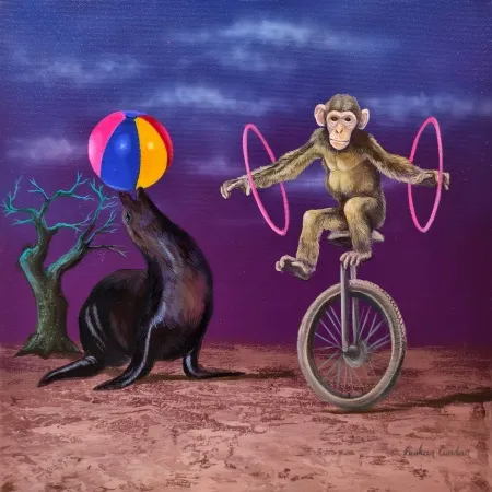 EMİRHAN CANDAN tarafından 2025 yılında 40x40 cm ölçülerinde Tuval üzeri akrilik boya tekniği ile yapılmıştır.