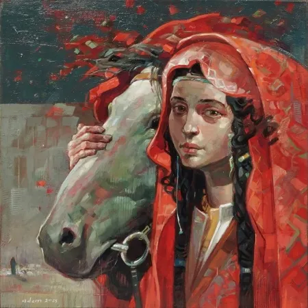 ADEM BAŞPINAR tarafından 2025 yılında 40x40 cm ölçülerinde Tuval üzeri akrilik boya tekniği ile yapılmıştır.