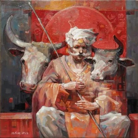 ADEM BAŞPINAR tarafından 2025 yılında 40x40 cm ölçülerinde Tuval üzeri akrilik boya tekniği ile yapılmıştır.