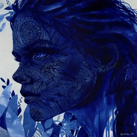 MEVLÜT AKAR tarafından 2025 yılında 40x40 cm ölçülerinde Tuval üzeri akrilik boya tekniği ile yapılmıştır.