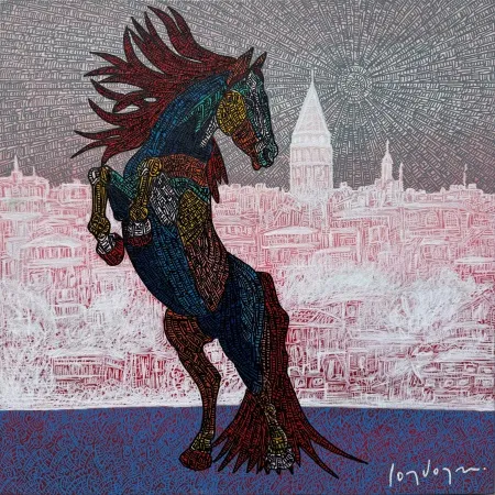 MURAT ÖZDOĞRU tarafından 2025 yılında 40x40 cm ölçülerinde Tuval üzeri akrilik boya tekniği ile yapılmıştır.