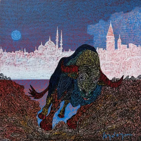 MURAT ÖZDOĞRU tarafından 2025 yılında 40x40 cm ölçülerinde Tuval üzeri akrilik boya tekniği ile yapılmıştır.