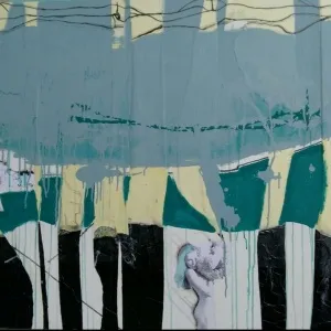 HÜSEYİN RÜSTEMOĞLU tarafından 2019 yılında 100x120 cm ölçülerinde Tuval üzeri karışık teknik tekniği ile yapılmıştır.