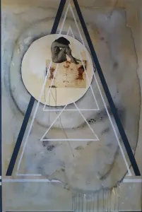 HÜSEYİN RÜSTEMOĞLU tarafından 2019 yılında 150x100 cm ölçülerinde Tuval üzeri karışık teknik tekniği ile yapılmıştır.