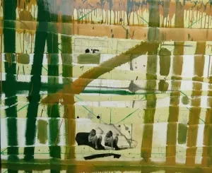 HÜSEYİN RÜSTEMOĞLU tarafından 2019 yılında 100x120 cm ölçülerinde Tuval üzeri karışık teknik tekniği ile yapılmıştır.