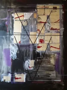 HÜSEYİN RÜSTEMOĞLU tarafından 2019 yılında 180x140 cm ölçülerinde Tuval üzeri karışık teknik tekniği ile yapılmıştır.