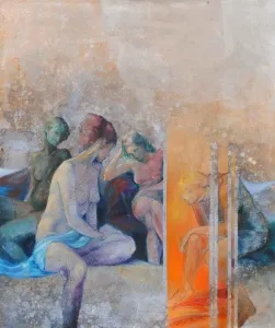 GÜLAY YÜKSEL tarafından 120x100 cm ölçülerinde Tuval üzeri yağlı boya tekniği ile yapılmıştır.