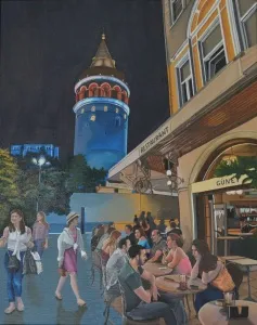 GÜLŞAH ÇALHAN tarafından 2021 yılında 40x50 cm ölçülerinde Tuval üzeri akrilik boya tekniği ile yapılmıştır.