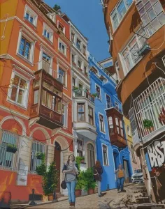 GÜLŞAH ÇALHAN tarafından 2022 yılında 40x50 cm ölçülerinde Tuval üzeri akrilik boya tekniği ile yapılmıştır.