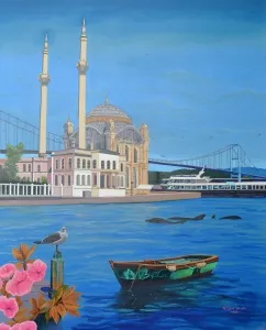 GÜLŞAH ÇALHAN tarafından 2022 yılında 80x100 cm ölçülerinde Tuval üzeri akrilik boya tekniği ile yapılmıştır.