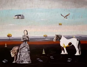 HAKAN ADA tarafından 2014 yılında 116x144 cm ölçülerinde Tuval üzeri akrilik boya tekniği ile yapılmıştır.