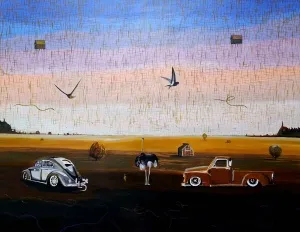 HAKAN ADA tarafından 2014 yılında 116x144 cm ölçülerinde Tuval üzeri akrilik boya tekniği ile yapılmıştır.