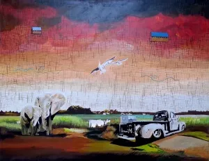 HAKAN ADA tarafından 2014 yılında 116x144 cm ölçülerinde Tuval üzeri akrilik boya tekniği ile yapılmıştır.