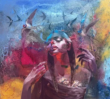 HAKAN ERASLAN tarafından 2026 yılında 90x100 cm ölçülerinde Tuval üzeri akrilik boya tekniği ile yapılmıştır.