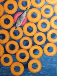 ELAHEH JAFARİ tarafından 2023 yılında 50x39 cm ölçülerinde Tuval üzeri yağlı boya tekniği ile yapılmıştır.