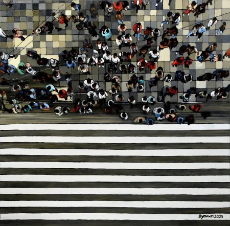 HATİCE YAMAN tarafından 2025 yılında 60x60 cm ölçülerinde Tuval üzeri yağlı boya tekniği ile yapılmıştır.