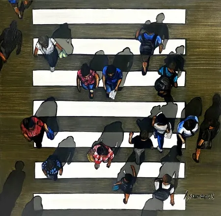 HATİCE YAMAN tarafından 2025 yılında 40x40 cm ölçülerinde Tuval üzeri yağlı boya tekniği ile yapılmıştır.