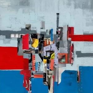 HAZAL AKSOY tarafından 90x90 cm ölçülerinde Tuval üzeri karışık teknik tekniği ile yapılmıştır.