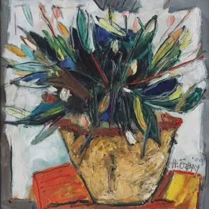 HİLMİ ÖZBAY tarafından 2009 yılında 35x35 cm ölçülerinde Tuval üzeri yağlı boya tekniği ile yapılmıştır.