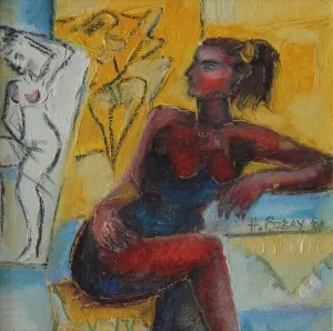 HİLMİ ÖZBAY tarafından 2001 yılında 20x20 cm ölçülerinde Duralit üzeri yağlı boya tekniği ile yapılmıştır.