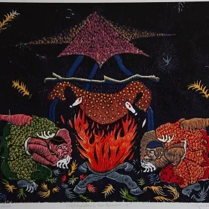 HASAN KIRAN tarafından 2002 yılında 74x95 cm ölçülerinde Ağaç Baskı tekniği ile yapılmıştır.