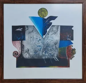 HAYATİ MİSMAN tarafından 1998 yılında 66x69 cm ölçülerinde Gravür 10//50 tekniği ile yapılmıştır.