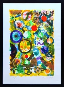 ÖZDEMİR ALTAN tarafından 2001 yılında 90x65 cm ölçülerinde Baskı 23/50 tekniği ile yapılmıştır.