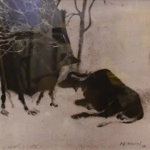 NEVZAT AKORAL tarafından 1979 yılında 25x25 cm ölçülerinde Baskı Orjinalinden Fotokopi - Gerçek Islak İmzalı tekniği ile yapılmıştır.