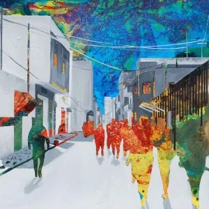 ARDA SELİM tarafından 2013 yılında 30x50 cm ölçülerinde Tuval üzeri akrilik boya tekniği ile yapılmıştır.