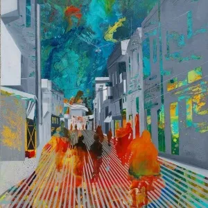 ARDA SELİM tarafından 2013 yılında 120x90 cm ölçülerinde Tuval üzeri akrilik boya tekniği ile yapılmıştır.