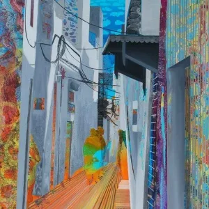 ARDA SELİM tarafından 2013 yılında 120x90 cm ölçülerinde Tuval üzeri akrilik boya tekniği ile yapılmıştır.