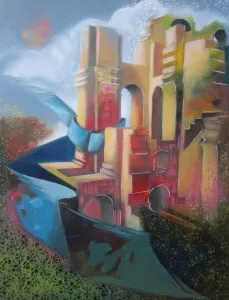 RIDVAN ÖZGÜR tarafından 2013 yılında 120x90 cm ölçülerinde Tuval üzeri akrilik boya tekniği ile yapılmıştır.