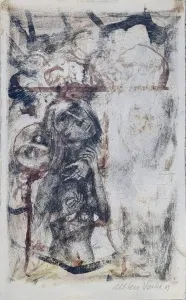 UTKU VARLIK tarafından 1967 yılında 44x26 cm ölçülerinde Kağıt üzeri karışık teknik tekniği ile yapılmıştır.