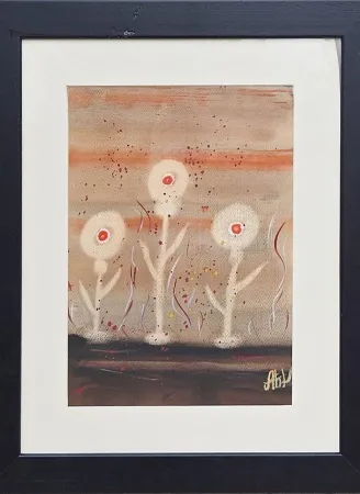 ABİDİN DİNO tarafından 37x27 cm ölçülerinde Kağıt üzeri guaj boya tekniği ile yapılmıştır.