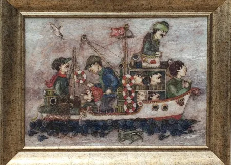 NURİ ABAÇ tarafından 1984 yılında 50x70 cm ölçülerinde Tuval üzeri yağlı boya tekniği ile yapılmıştır.