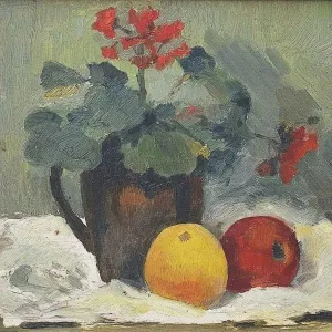 NURETTİN ERGÜVEN tarafından 20x28 cm ölçülerinde Duralit üzeri yağlı boya tekniği ile yapılmıştır.
