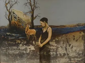 MAHMUT ÖZDEMİR tarafından 2017 yılında 40x65 cm ölçülerinde Tuval üzeri karışık teknik tekniği ile yapılmıştır.