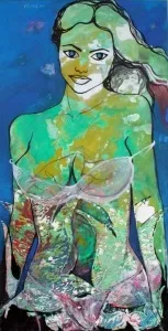 MEHMET DEDE tarafından 2010 yılında 120x80 cm ölçülerinde Tuval üzeri karışık teknik tekniği ile yapılmıştır.