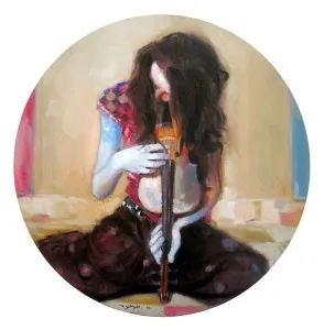 MEHMET YANGIR tarafından 2010 yılında 40 çap cm ölçülerinde Tuval üzeri yağlı boya tekniği ile yapılmıştır.