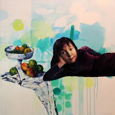 MEHMET YILMAZ tarafından 2024 yılında 120x120 cm ölçülerinde Tuval üzeri akrilik ve yağlı boya tekniği ile yapılmıştır.