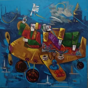 MEHMET YÜCEL tarafından 2023 yılında 60x60 cm ölçülerinde Tuval üzeri akrilik boya tekniği ile yapılmıştır.