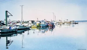 METİN SÖNMEZLER tarafından 2010 yılında 29x44 cm ölçülerinde Kağıt üzeri sulu boya tekniği ile yapılmıştır.